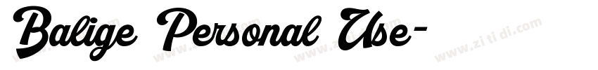 Balige Personal Use字体转换